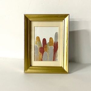 Original Acrylic Abstract on Canvas Panel in Reclaimed Frame